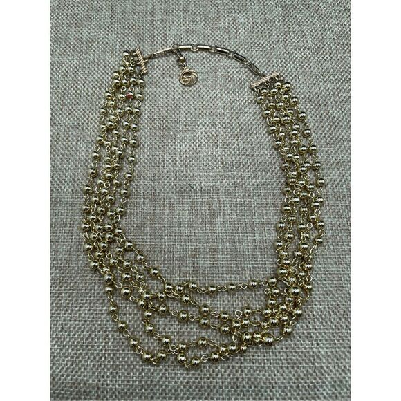 Vintage Gold Lisner Necklace 5 Strand Bohemian Style, Gold Tone Retro Costume Je - Picture 5 of 8